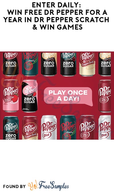 Enter Daily: Win FREE Dr Pepper for a Year in Dr Pepper Scratch & Win Game (Pepper Perks Required) 
