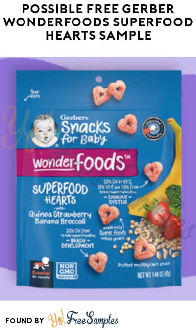 Possible FREE Gerber Wonderfoods Superfood Hearts Sample (Social Media Required)