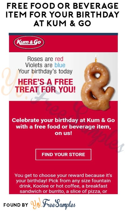 FREE Food or Beverage Item for Your Birthday at Kum & Go (Rewards/Signup Required)