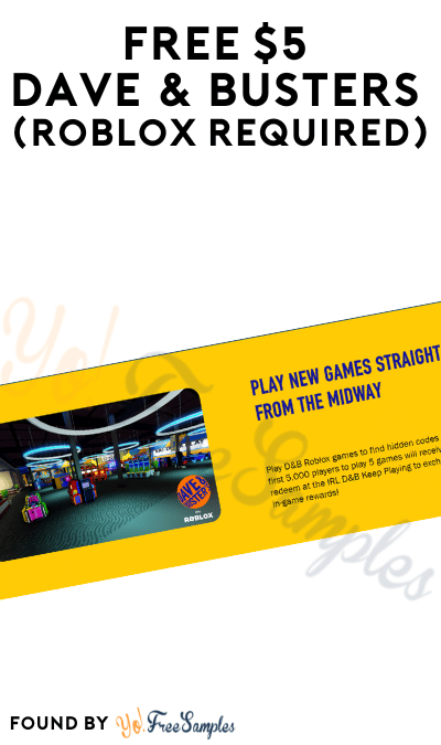 FREE $10 Game Play at Dave and Busters 