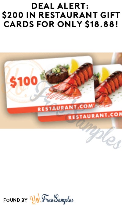 DEAL ALERT: $200 in Restaurant Gift Cards for Only $18.88!
