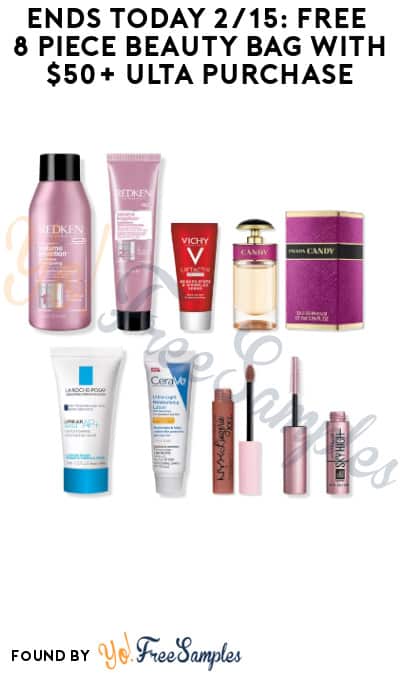 Ends Today 2/15: FREE 8 Piece Beauty Bag with $50+ ULTA Purchase (Online Only)