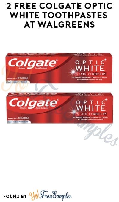 2 FREE Colgate Optic White Toothpastes at Walgreens (Account/Coupon Required)