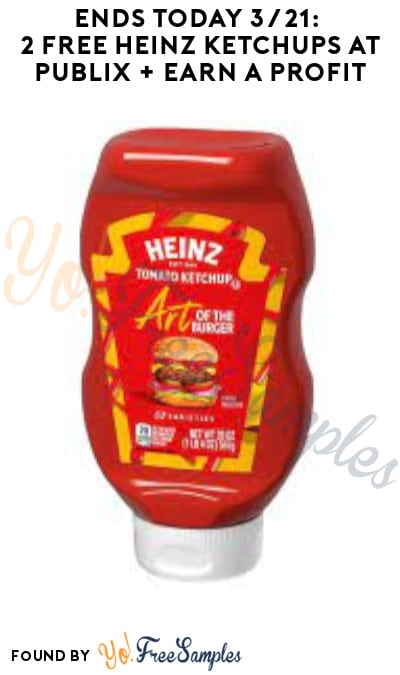 Ends Today 3/21: 2 FREE Heinz Ketchups at Publix + Earn A Profit (Ibotta Required)