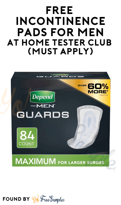 FREE Incontinence Pads For Men At Home Tester Club (Must Apply)
