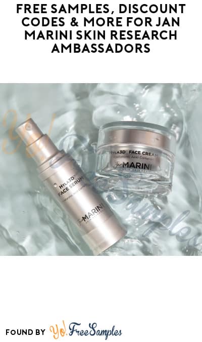 FREE Samples, Discount Codes & More for Jan Marini Skin Research Ambassadors (Must Apply)
