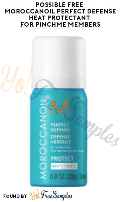 Possible FREE Moroccanoil Perfect Defense Heat Protectant for PINCHme Members (Select Accounts Only)
