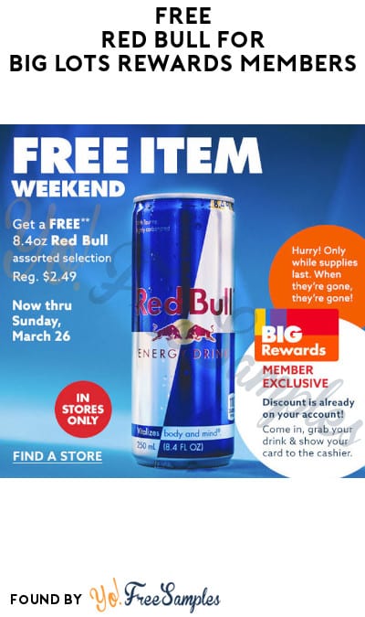 FREE Red Bull for Big Lots Rewards Members
