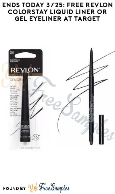 Ends Today 3/25: FREE Revlon ColorStay Liquid Liner or Gel Eyeliner at Target (Ibotta & Coupon Required)