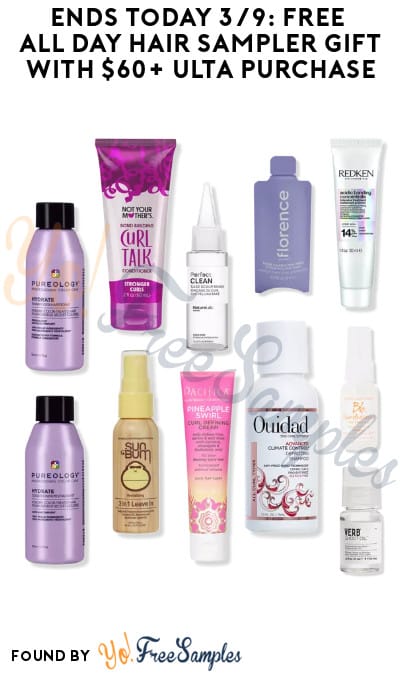 Ends Today 3/9: FREE All Day Hair Sampler Gift with $60+ ULTA Purchase (Online Only)