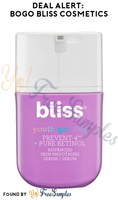 DEAL ALERT: BOGO Bliss Cosmetics (Online Only + Code Required)