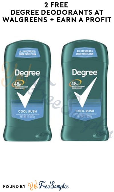 2 FREE Degree Deodorants at Walgreens + Earn A Profit (Account/Coupon Required)