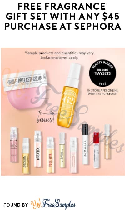 FREE Fragrance Gift Set with any $45 Purchase at Sephora (Online Only + Code Required)
