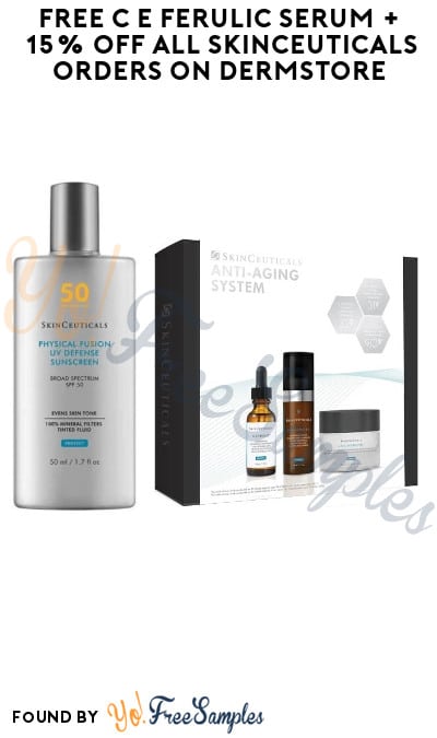 FREE C E Ferulic Serum + 15% Off all SkinCeuticals Orders on Dermstore (Online Only + Code Required)