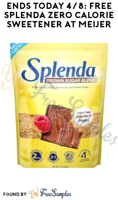 Ends Today 4/8: FREE Splenda Zero Calorie Sweetener at Meijer (Coupons App & Ibotta Required)