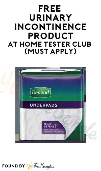 FREE Urinary Incontinence Product For Women At Home Tester Club (Must Apply)