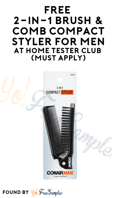 FREE 2-in-1 Brush & Comb Compact Styler For Men At Home Tester Club (Must Apply)