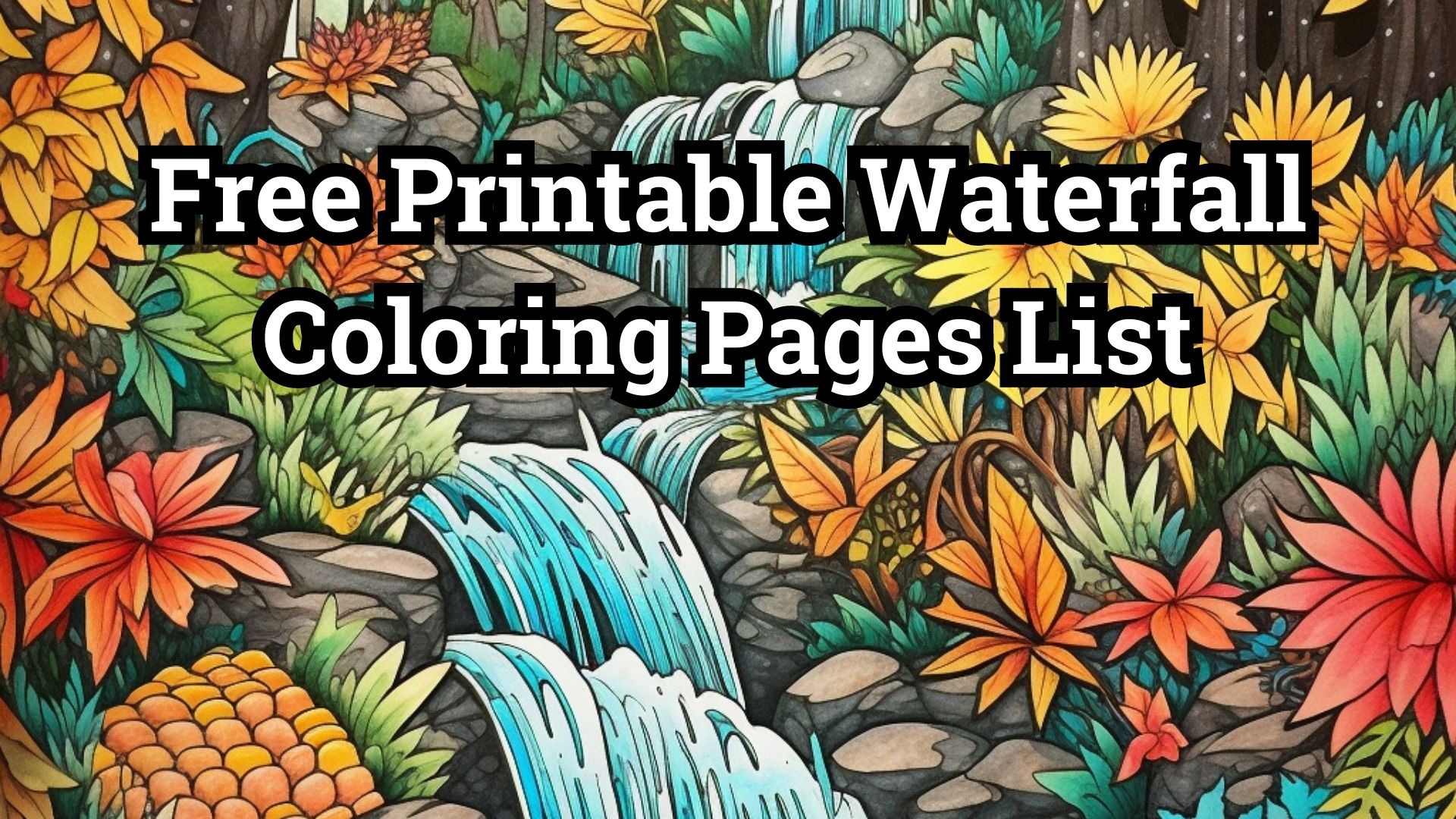 Free Printable Waterfall Coloring Pages List