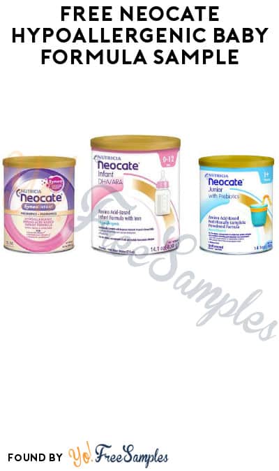 FREE Neocate Hypoallergenic Baby Formula Sample