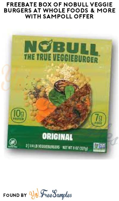 FREEBATE Box of NoBull Veggie Burgers at Whole Foods & More with Sampoll Offer (PayPal or Venmo Required)