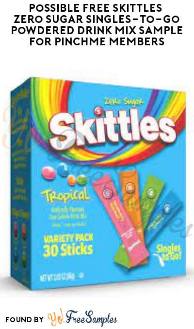 Possible FREE Skittles Zero Sugar Powdered Drink Mix Sample for PINCHme Members (Select Accounts Only)