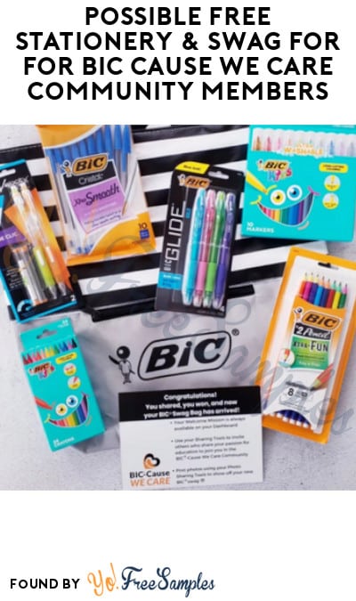 Possible FREE Stationery & Swag for for BIC Cause We Care Community Members