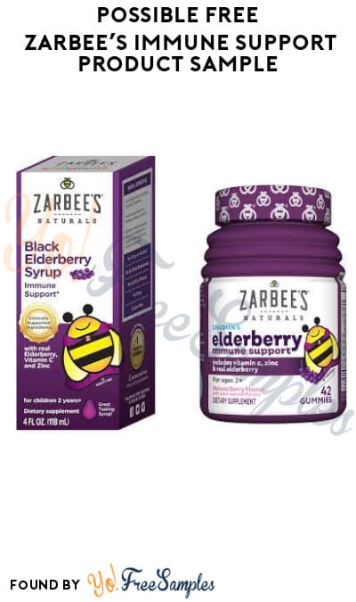Possible FREE Zarbee’s Immune Support Product Sample (Social Media Required)