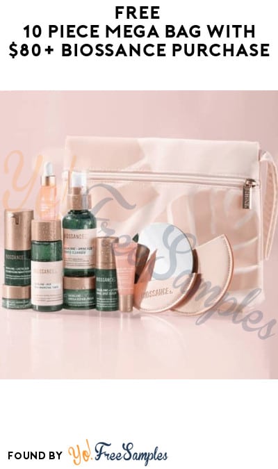 FREE 10 Piece Mega Bag with $80+ Biossance Purchase (Online Only)