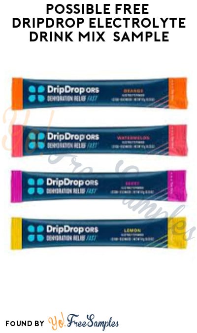 Possible FREE DripDrop Electrolyte Drink Mix  Sample (Social Media Required)