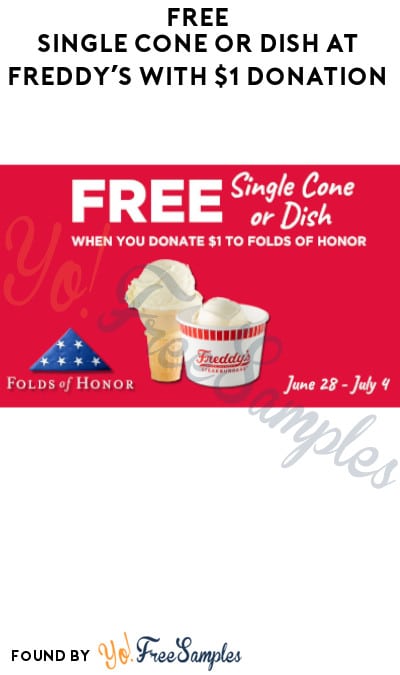 FREE Single Cone or Dish at Freddy’s with $1 Donation