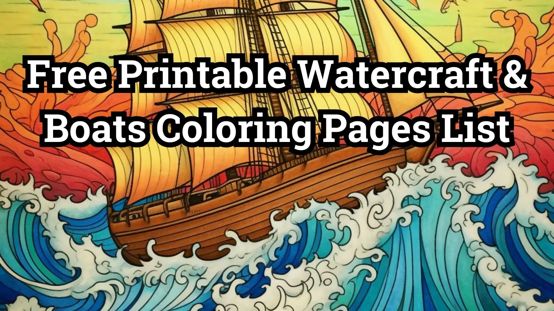 Free Printable Watercraft & Boats Coloring Pages List