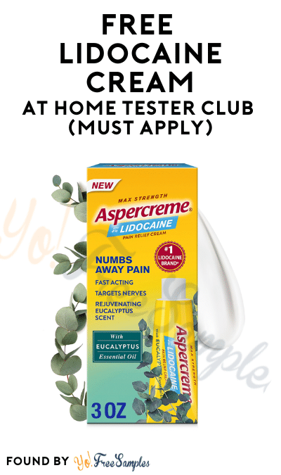 FREE Lidocaine Cream At Home Tester Club (Must Apply)
