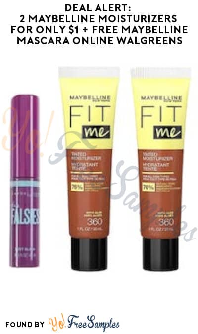 DEAL ALERT: 2 Maybelline Moisturizers for Only $1 + FREE Maybelline Mascara Online Walgreens (Account/Coupon Required)