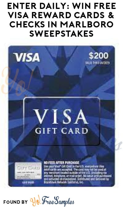 Enter Daily: Win FREE Visa Reward Cards & Checks in Marlboro Sweepstakes (Ages 21 & Older Only)