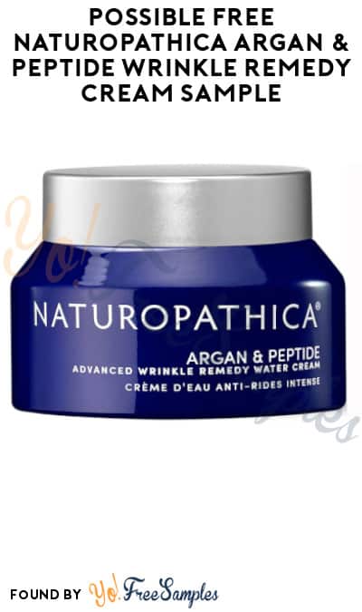 Possible FREE Naturopathica Argan & Peptide Wrinkle Remedy Cream Sample (Social Media Required)