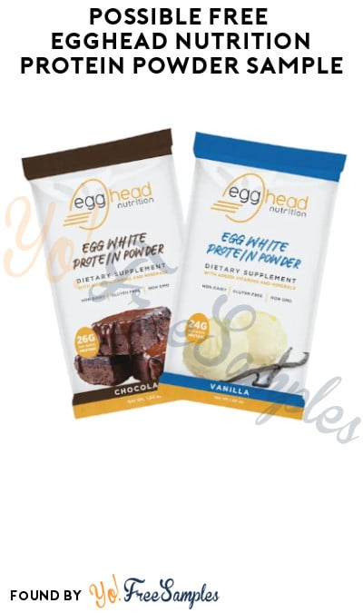 Possible FREE Egghead Nutrition Protein Powder Sample (Social Media Required)