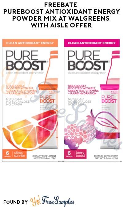 FREEBATE Pureboost Antioxidant Energy Powder Mix at Walgreens with Aisle Offer (Text Rebate + Venmo/PayPal Required)