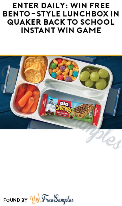 Enter Daily: Win FREE Bento-Style Lunchbox in Quaker Back to School Instant Win Game