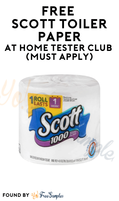FREE Scott Toiler Paper At Home Tester Club (Must Apply)