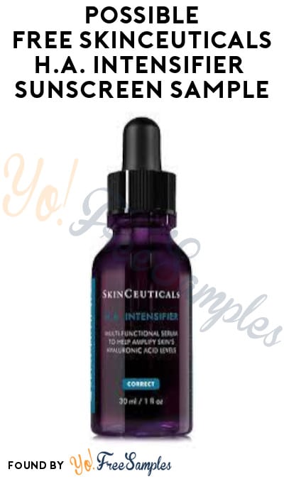 Possible FREE SkinCeuticals H.A. Intensifier Sunscreen Sample (Social Media Required)