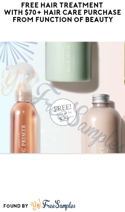 FREE Hair Treatment with $70+ Hair Care Purchase from Function of Beauty (Code Required + Online Only)