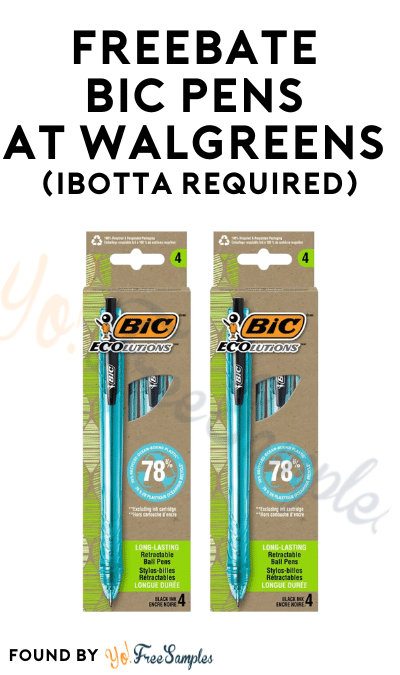 FREEBATE BIC Pens at Walgreens (Ibotta Required)