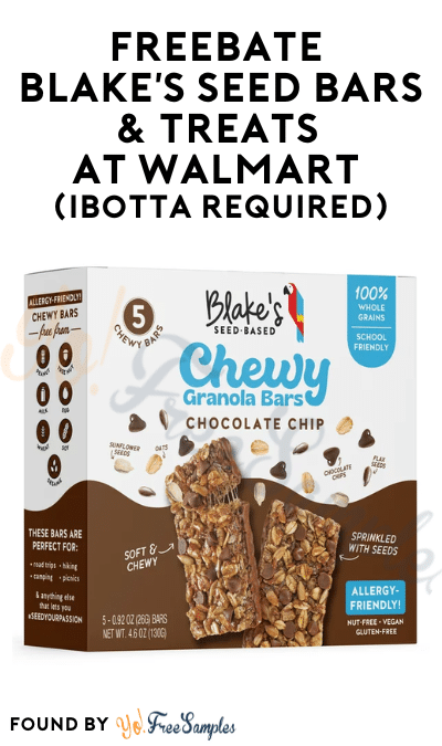 FREEBATE Blake’s Seed Bars & Treats At Walmart (Ibotta Required)