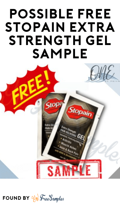 Possible FREE Stopain Extra Strength Gel Sample