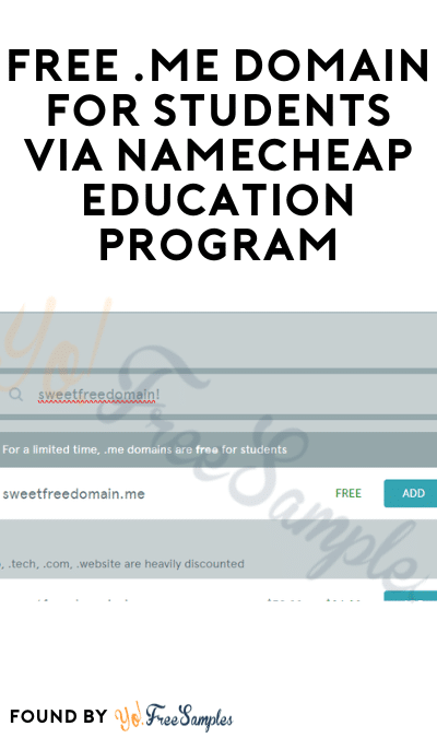 FREE .me Domain for Students via Namecheap Education Program