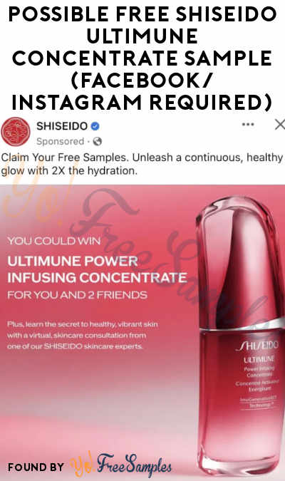 Possible FREE Shiseido Ultimune Concentrate Sample (Facebook/Instagram Required)