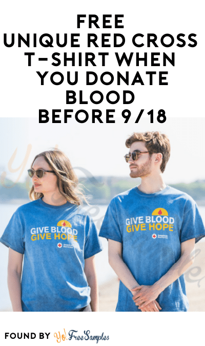 FREE Unique Red Cross T-Shirt When You Donate Blood Before 9/18