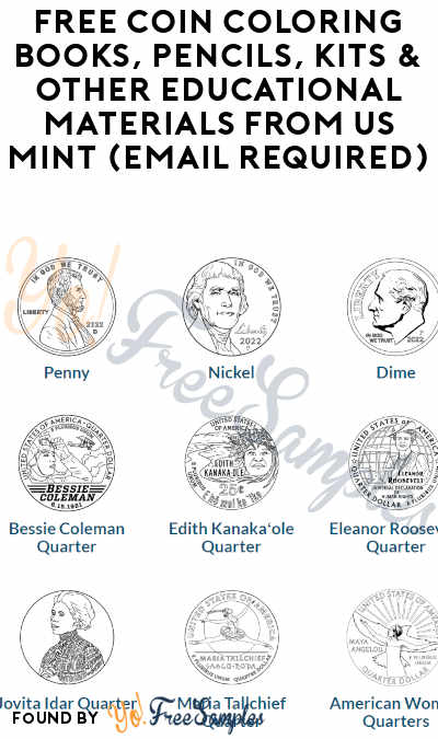 FREE Coin Coloring Books, Pencils, Kits & Other Educational Materials from US Mint (Email Required)