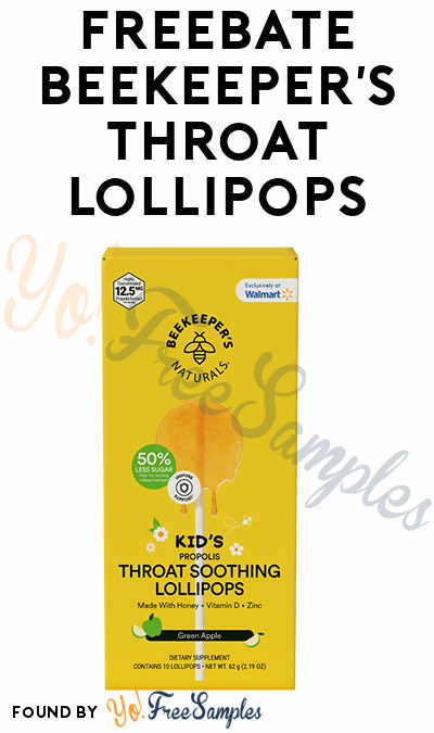 FREEBATE Beekeeper’s Naturals Kid’s Soothing Lollipops at Walmart (Cash Back)