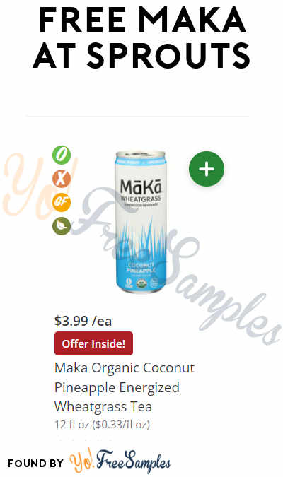 FREE MAKA Wheatgrass Energy Drink at Sprouts (App Required)